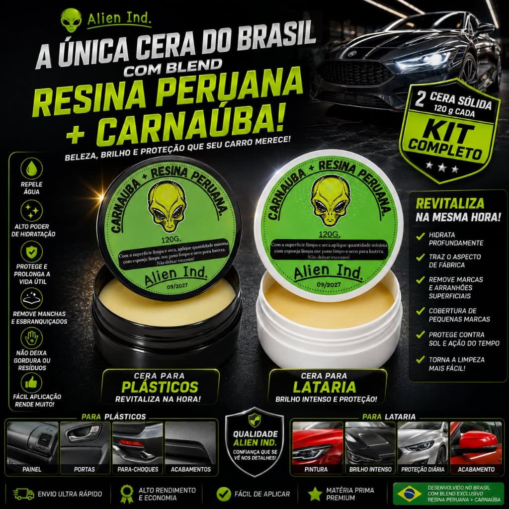 Cera Alien Revitalizadora Plástico E Cera Alien Para Lataria