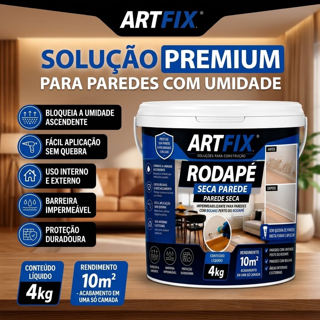 Rodapé 4KG Impermeabilizante Contra Umidade em Paredes