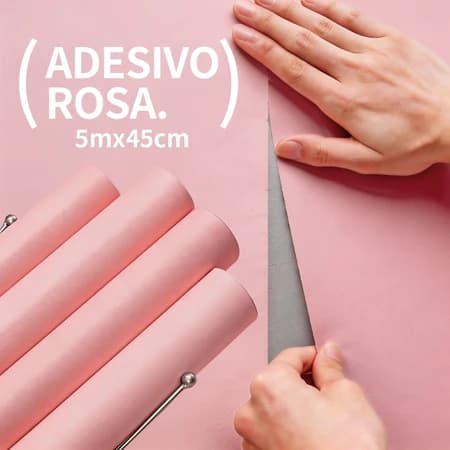 Papéis de Parede Decoração 5 METROS x 45CM Adesivo Autocolante ROSA GEOMÉTRICO Sala