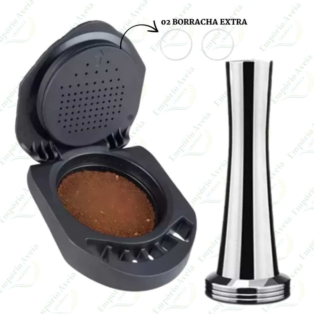 Adaptador para Pó de Café Dolce Gusto Genio S- Piccolo + Tamper Inox