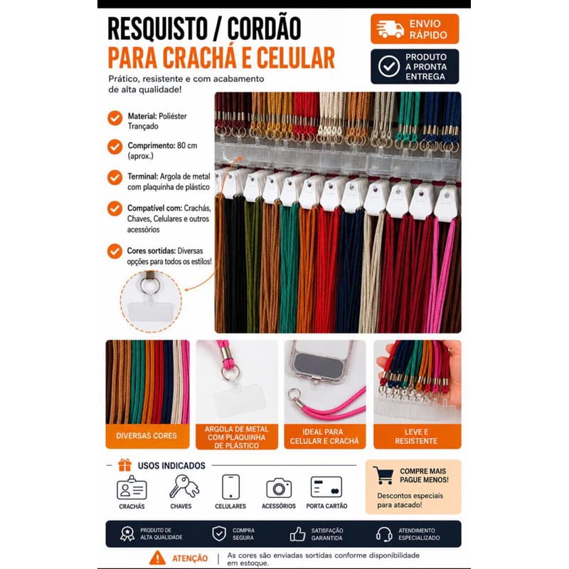 Cordão para Celular Crossbody – Anti Queda, Unissex, Ideal para Uso Diário
