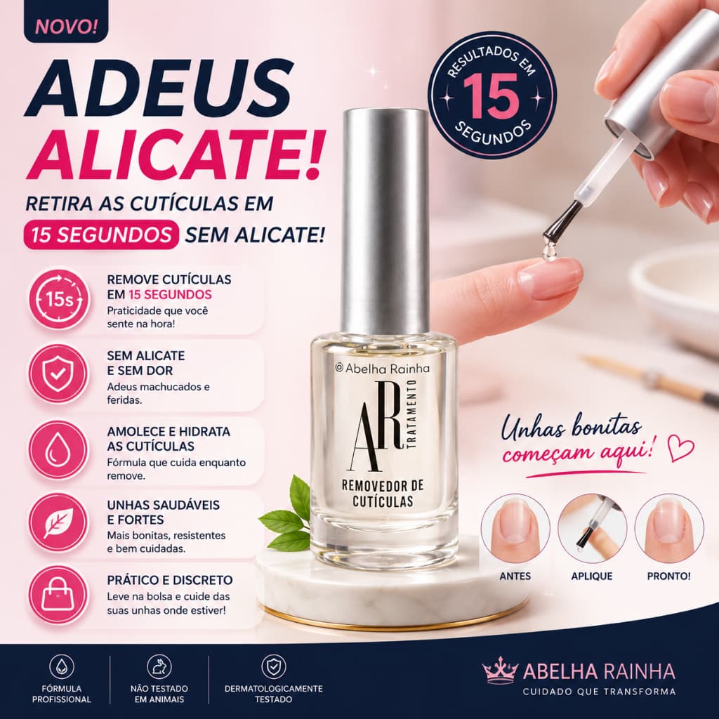 NÃO ARDE! Removedor de Cutículas AR Tratamento - UNHAS LIMPAS  E SEM DOR (Leia as instruções de uso)