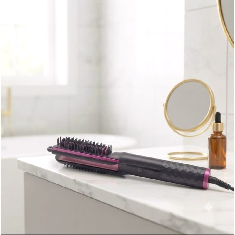 Escova Alisadora De Cabelo 3 Em 1 Profissional BivoltControle De Temperatura Com Aquecimento Rápido PTC 120C A 230C