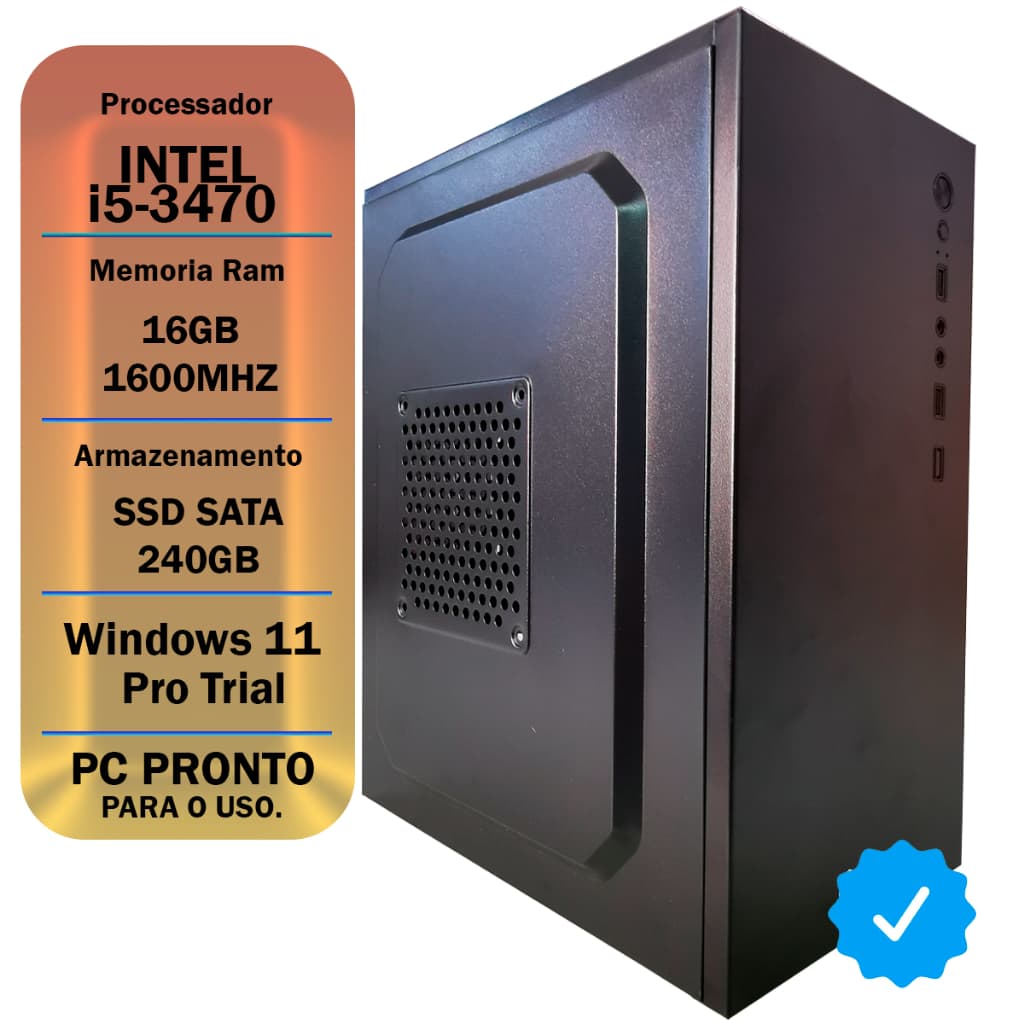 PC HOME OFFICE CORE I5 3470, 16GB DDR3, SSD 240GB