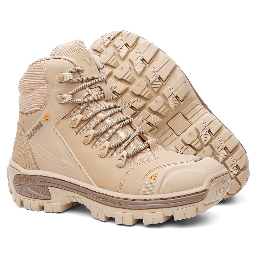 Coturno Bota Via Livre Segurança Catpro Proteção C.A Couro Resistente Trabalho Trilha Adventure Motociclista