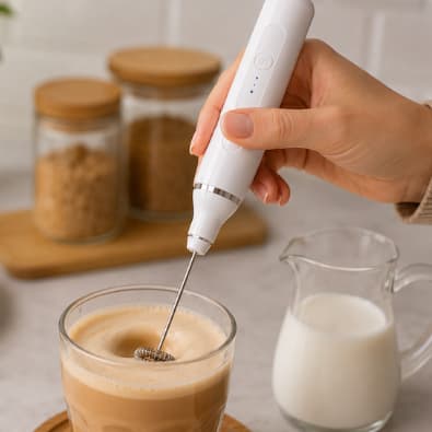 Batedor Misturador Mini Mixer Elétrico Inox para Bebidas Leite Café Clara de Ovo Achocolatado USB 2 em 1