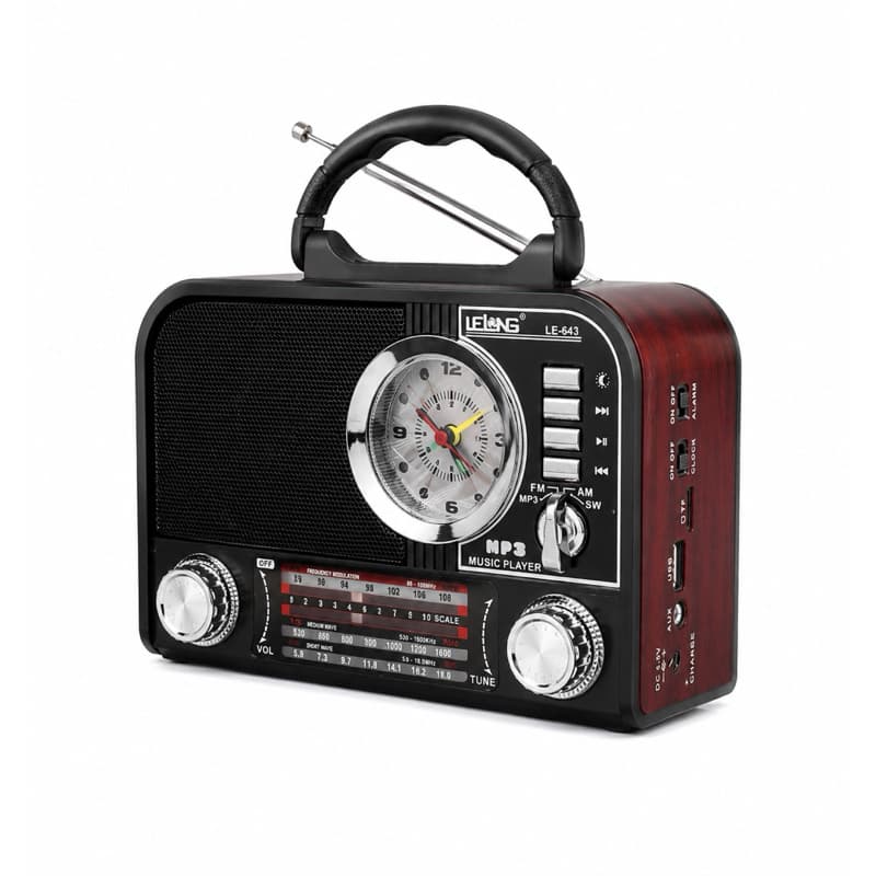 Rádio Antigo Bluetooth Retrô LeLong LE-643 Pendrive USB Cartão SD AM FM SW Modão Sertanejo Roça
