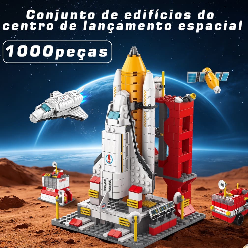 Blocos de Montar Foguete Espacial Com 1000 Peças 6 em 1