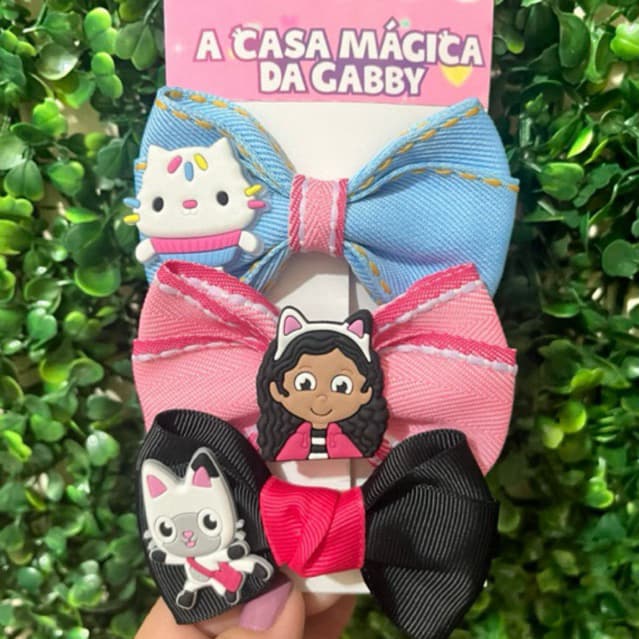 Par Laço da Gabby Par Laço do Pendy Par Laço Cakey Trio de Laços Casa Mágica da Gabby Tic Tac Gabby.