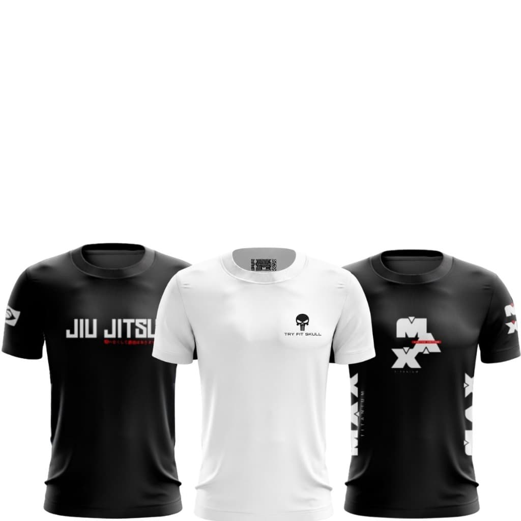 Kit 3 Camisetas Dry Fit 100% Poliéster Academia Esporte Corrida Caminhada Musculação Maromba Camisa Leve para Treino