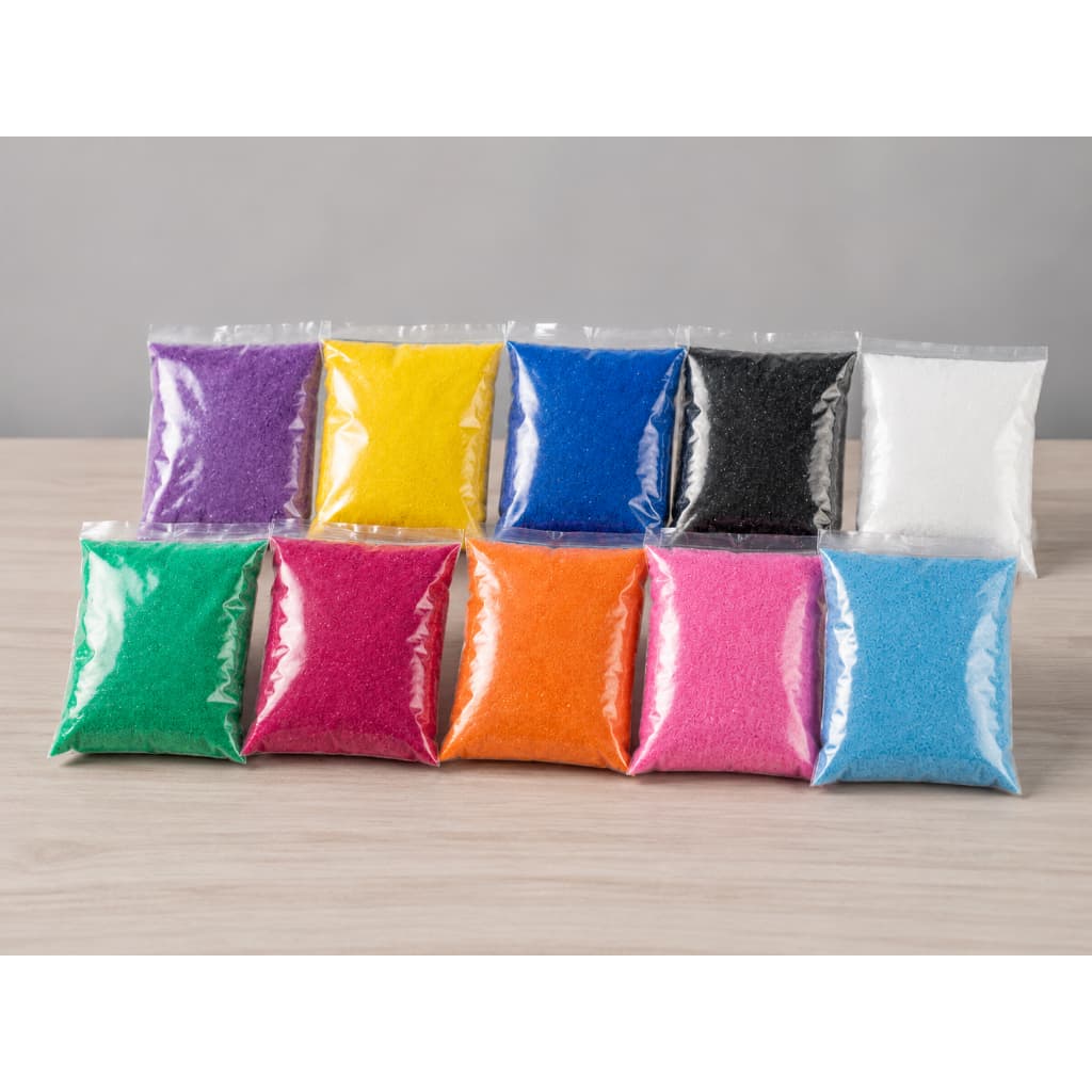 Areia de Quartzo 500g Colorida Para Uso Escolar, Artesanato e Terrários