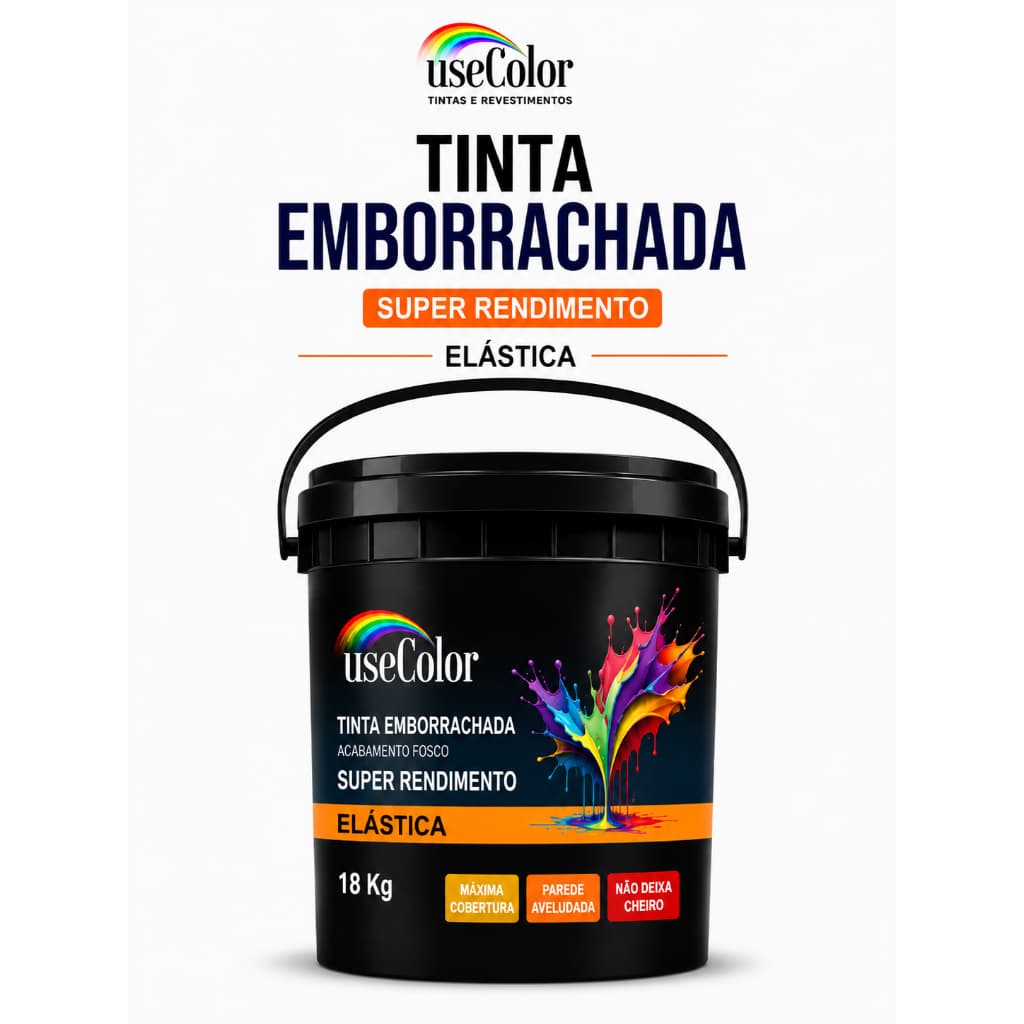Tinta Emborrachada 18 Kg Impermeabilizante Alta Cobertura