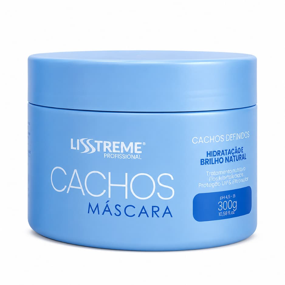 Mascara Condicionante Cachos 2em1 300ml Lisstreme Alto Brilho & Efeito Volumão