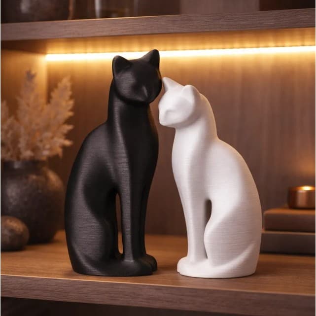 Kit Gatinhos Decorativos Preto Branco Casa Sala Quarto