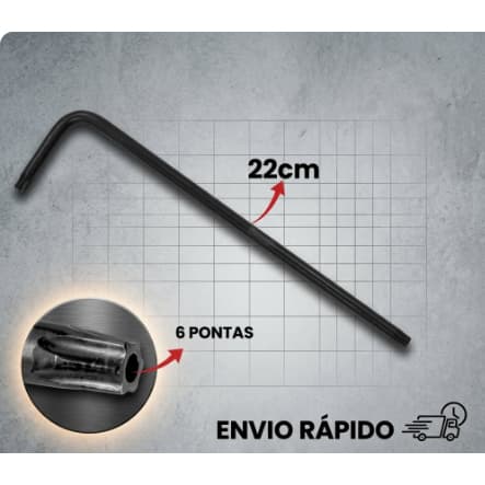 Chave Torx L Longa Tamanho T40 Aço Corneta