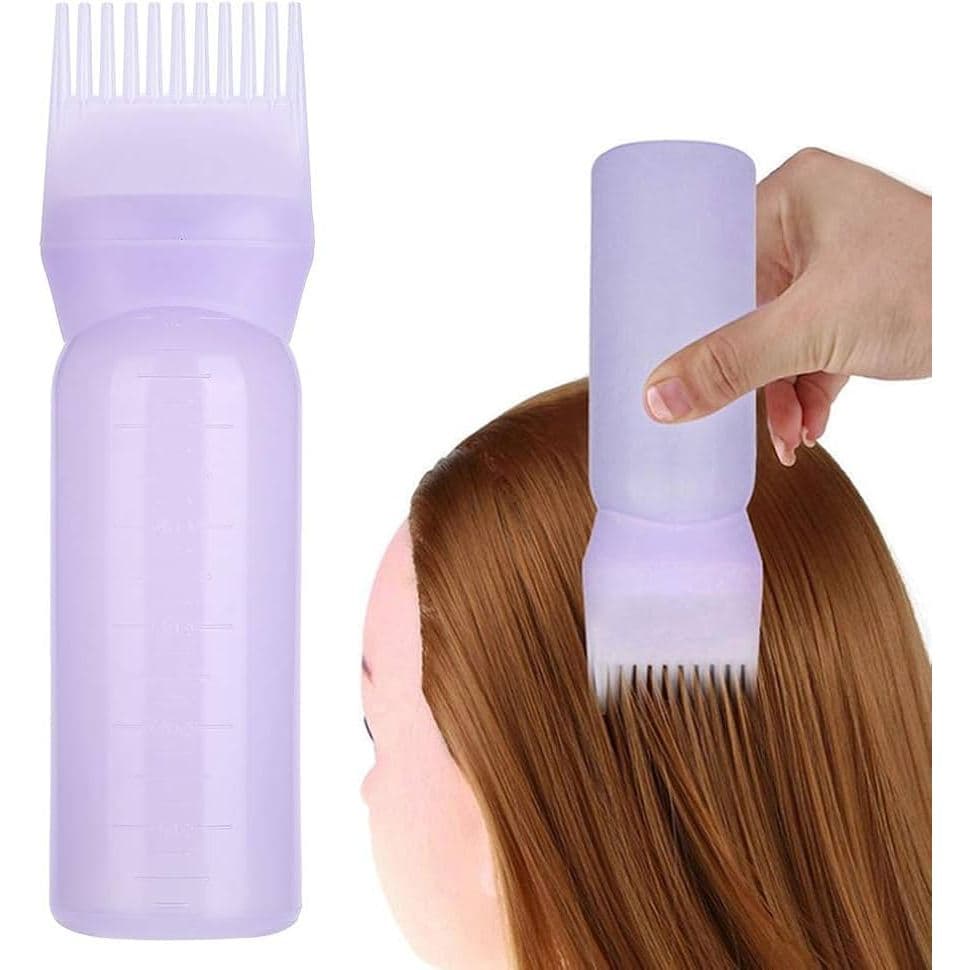 Frasco Plástico Aplicador para Tintura de Cabelo com Pente de Raiz 170ml