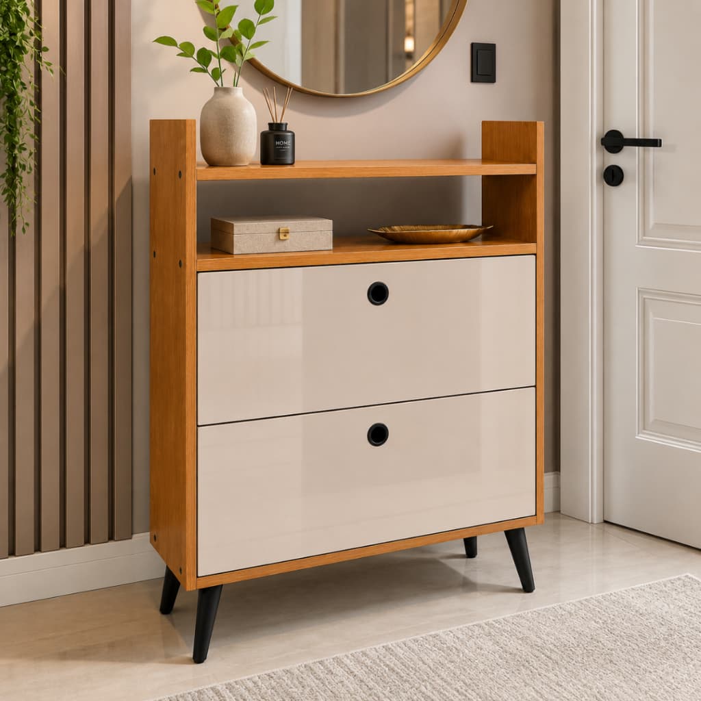 Sapateira Vertical 12 Pares 2 Portas Basculantes Nicho Luxo