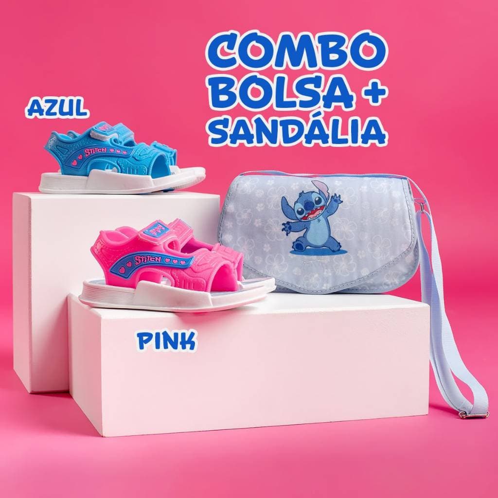 Kit Sandália E Bolsa Infantil Feminino Masculino Leve Confortavel