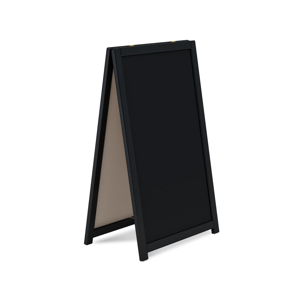 Cavalete de Calçada 100x60cm Duplo Preto Moldura Soft Para Restaurantes Café Cardapio Anotaçao Publicidade Loja Bar