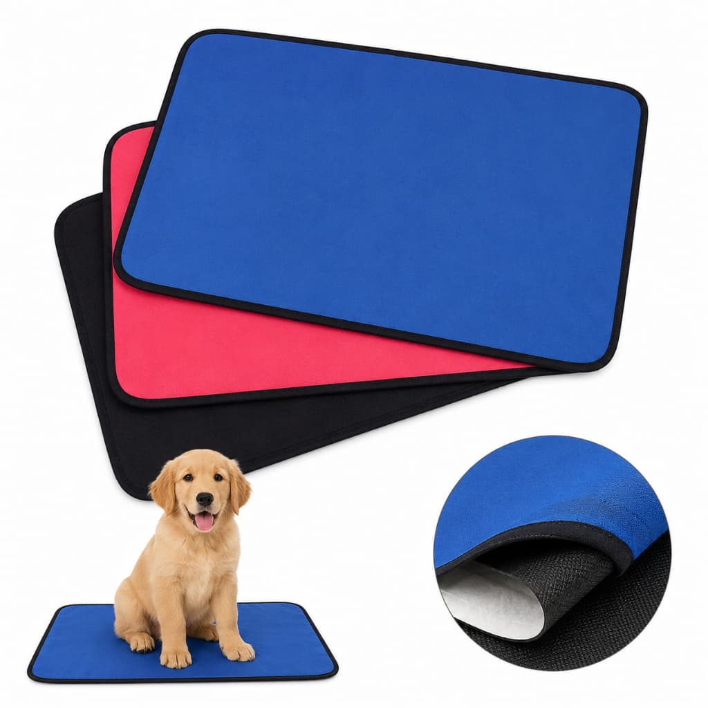 Kit 3 Tapetes Higiênicos Laváveis Super Absorvente Não Vaza - Wc Dog 200 Lavagens - 70x50cm
