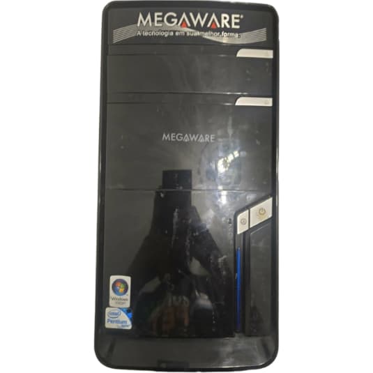 Gabinete Megaware® ATX (preto) c/ portas frontais + unidade de leitor gravador de CD & DVD