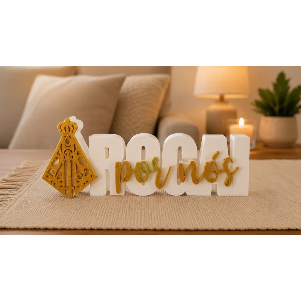 Enfeite Decorativo Jesus Religião Rogai por Nós com Nossa Senhora Aparecida Decoração Católica