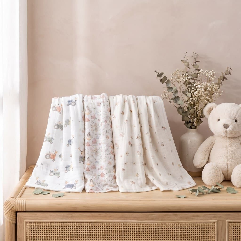 Cueiro Estampado Bebê Criança Confortável Algodão Tamanho 1,20m X 1,10m Berço Charutinho Variados Premium