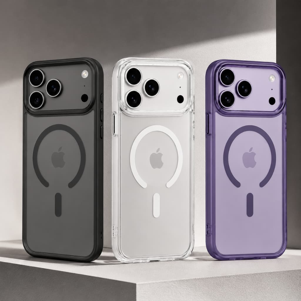 Capinha Magnética MagSafe iPhone 17 Pro Max Transparente Fosca Anti Impacto Premium Black Clear Purple Últimas Unidades