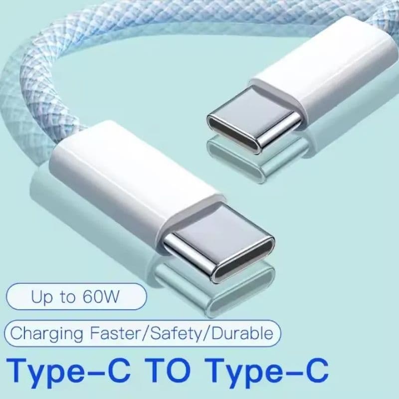 Cabo USB-C Para iPhone 15 16 17 Pro Max Trançado Nylon Turbo PD 60W CarPlay