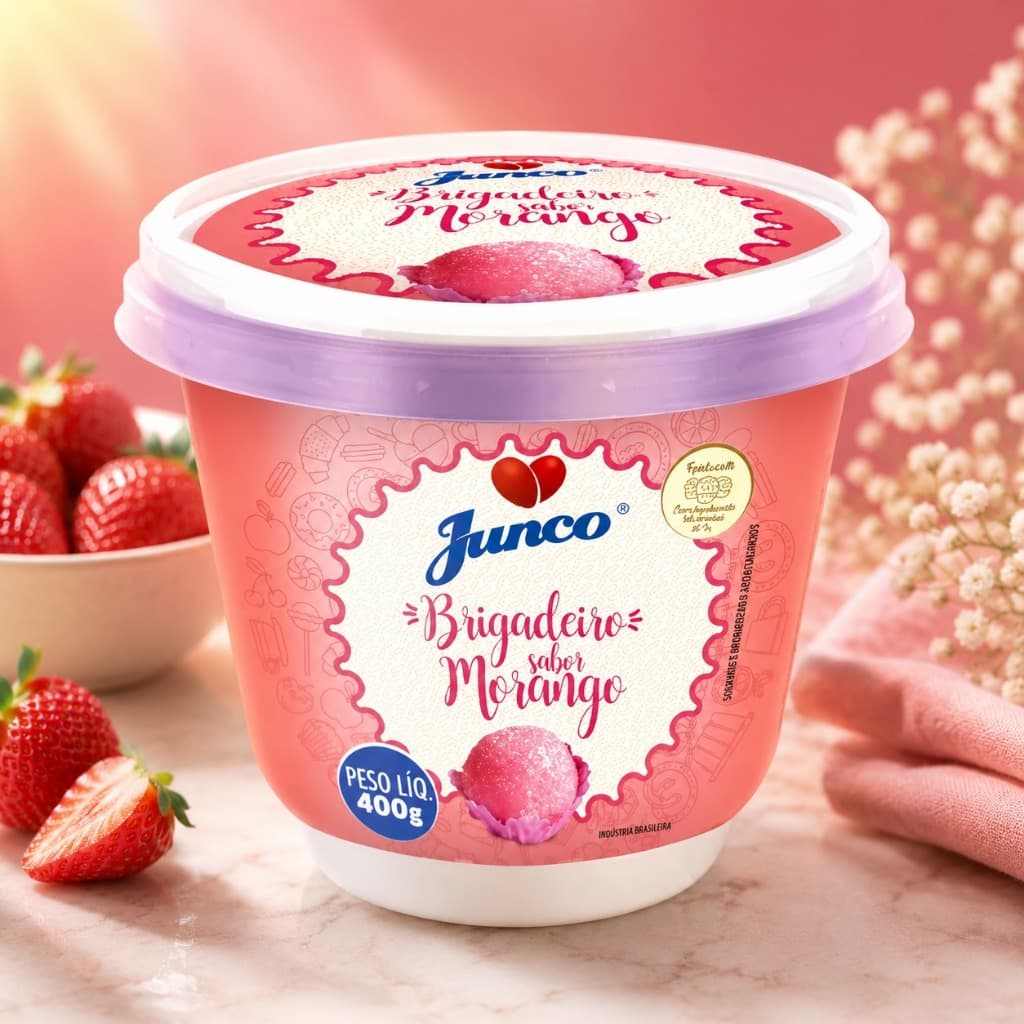 Brigadeiro pronto sabor morango 400g - junco