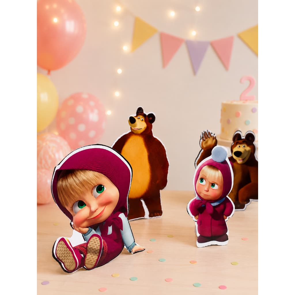 Display Marsha e o Urso Kit Festa Totens Decoração Plastificada
