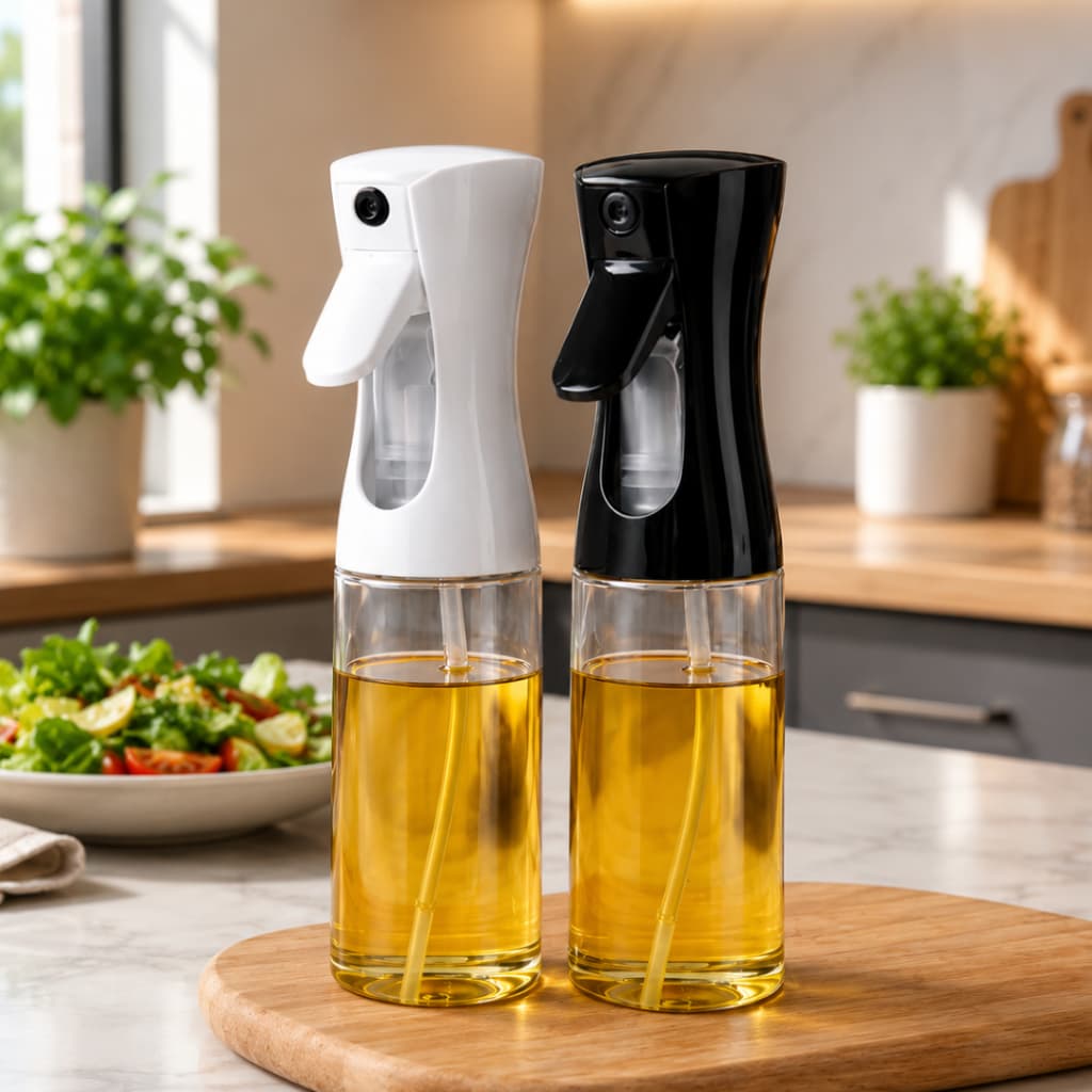 Spray Borrifador de Azeite 220ml de Vidro Galheteiro Pulverizador Óleo Vinagre para Cozinha Air Freyer