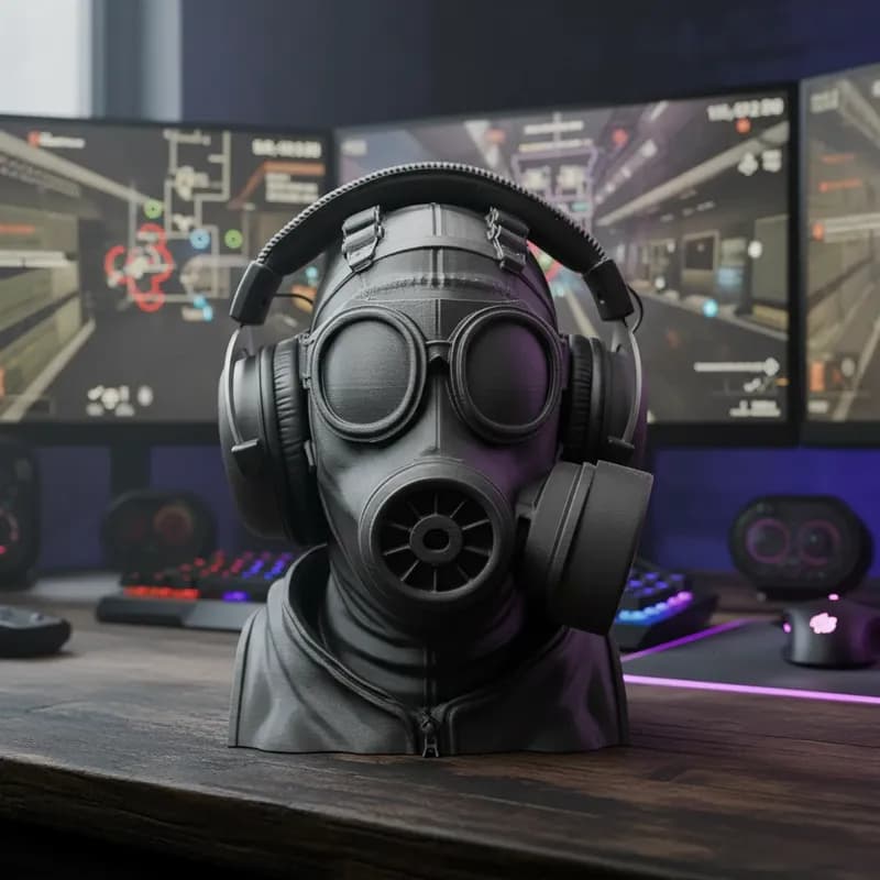 Suporte de Fone Gamer Agente SAS CS Headset Tático para Setup