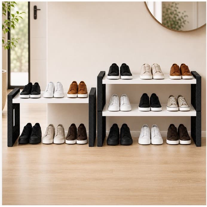 Sapateira Modular Organizadora 1 ou 2 Prateleiras 60x35cm para Quarto Closet e Entrada