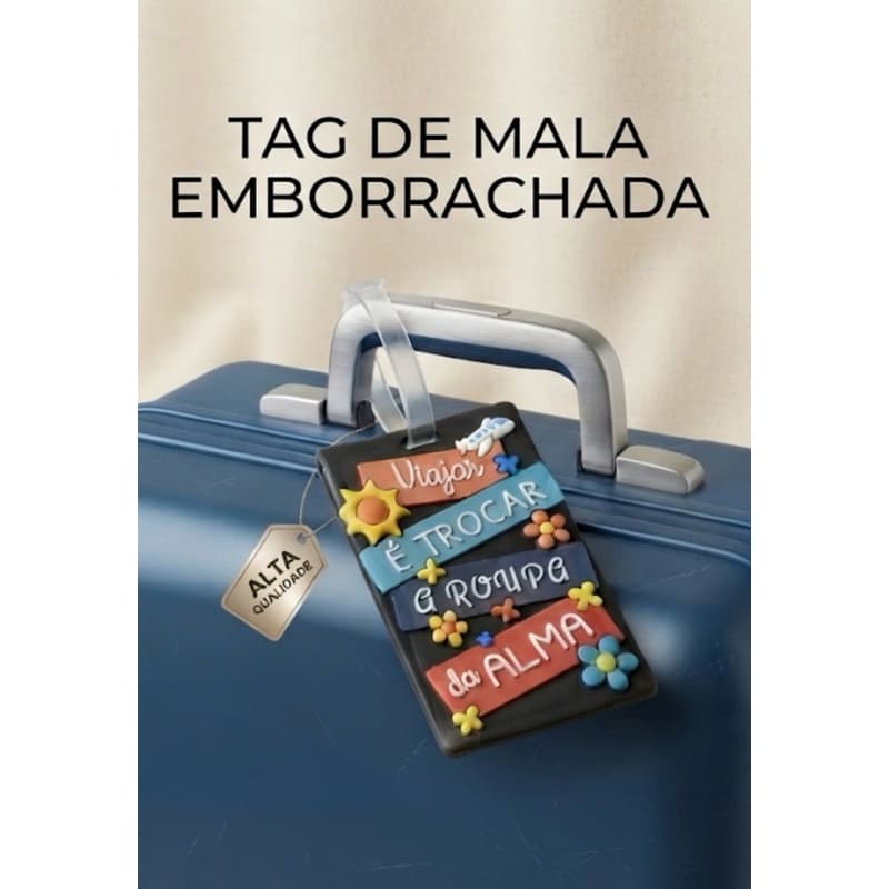 Tag de Mala em Borracha | Identificador de Bagagem Flexível | Diversos Modelos e Estampas