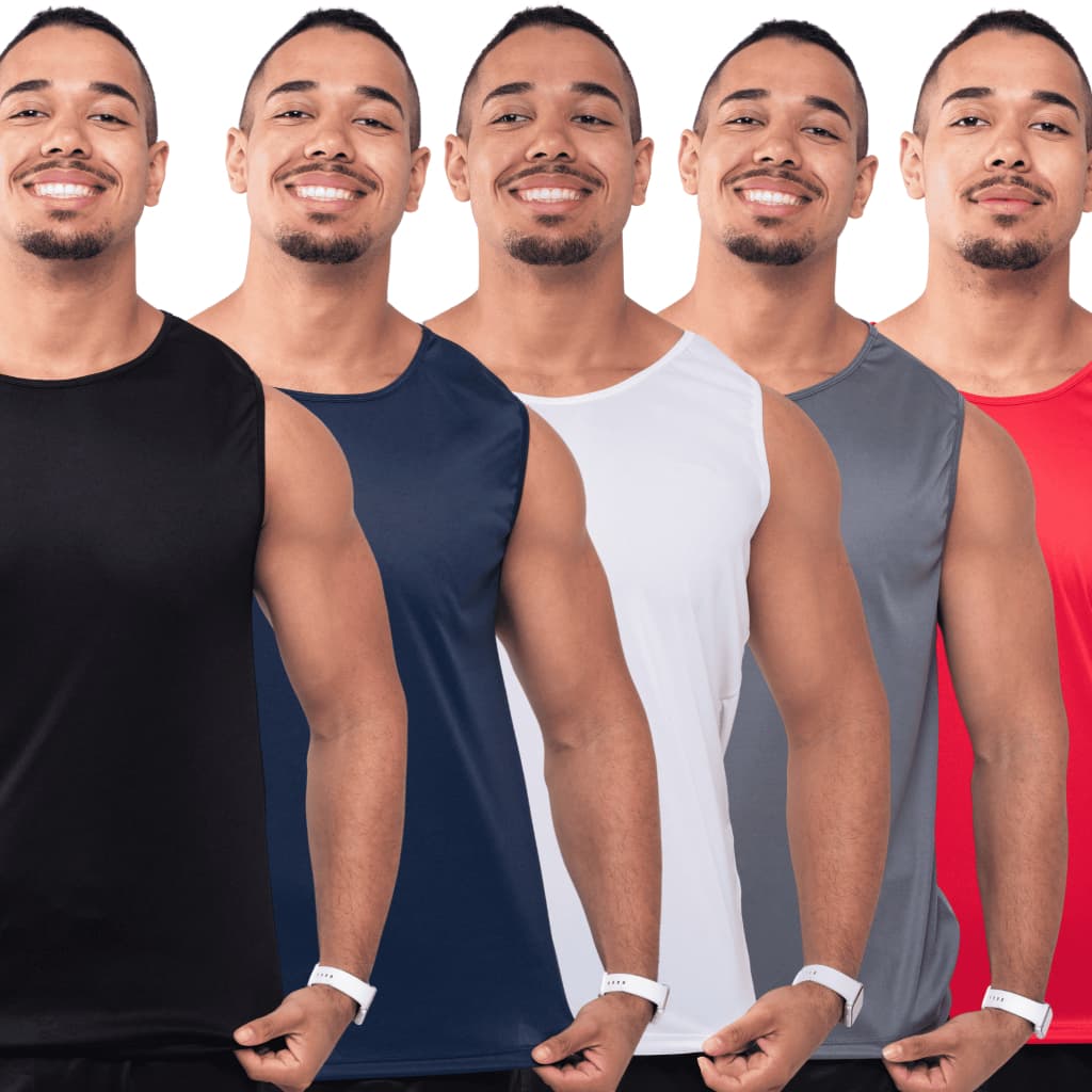 KIT 5 Regata Camisa Basica Lisa Musculação Treino Plus Size Slim Academia Dryfit Dia a Dia Conforto Zero Suor Caminhada