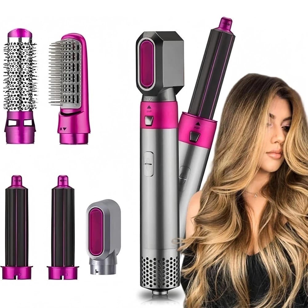Escova 5 em 1 Secador de Cabelo, Pente, Modelador Ar Quente Aumenta Volume Profissional 110V
