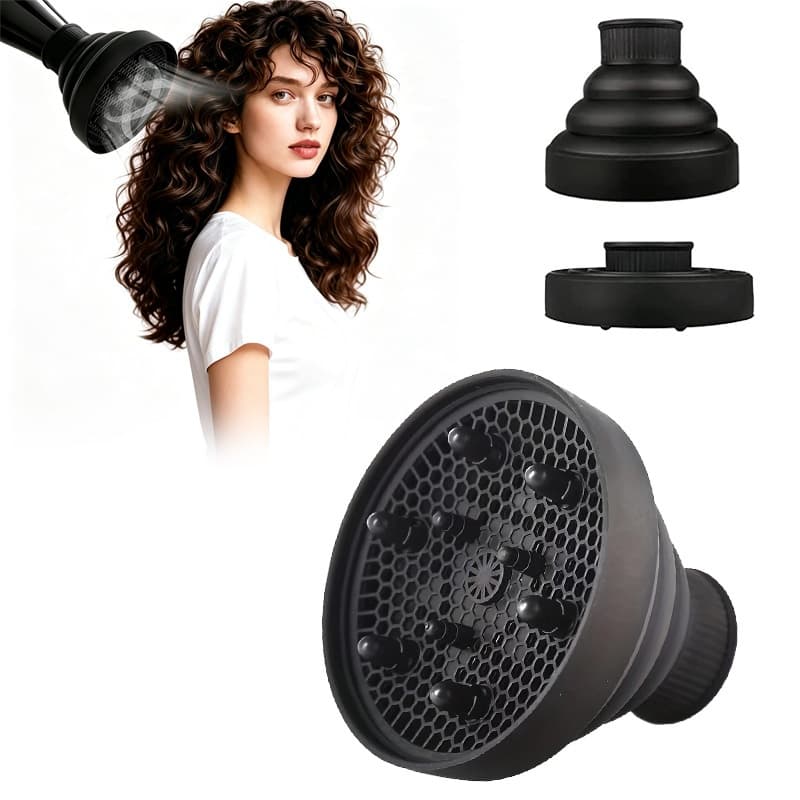 Difusor Para Secador Silicone Retrátil Definidor De Cachos Flexível Para Modelagem Capilar