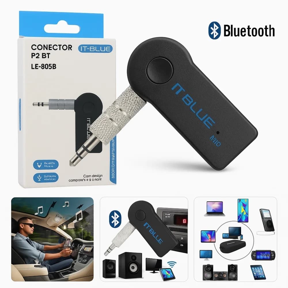 Handsfree Mono 3.5 Bluetooth 3.0 Wireless For Car Music Audio Bluetooth Receiver Adapter LE-805B