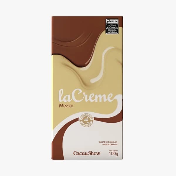 LACREME MEZZO CHOCOLATE AO LEITE E BRANCO CACAU SHOW 100G