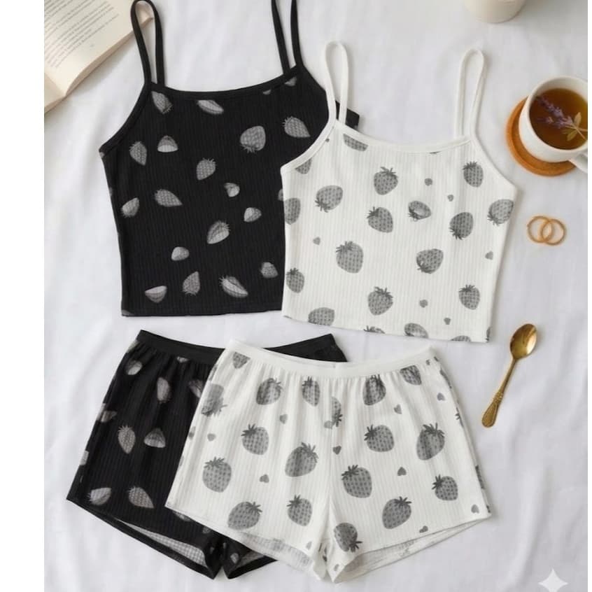 Pijama Short Doll Feminino Estampado Virgínia Liganete Verão – Pijama Baby Doll Confortável, Leve, Fresco P AO GG Verão