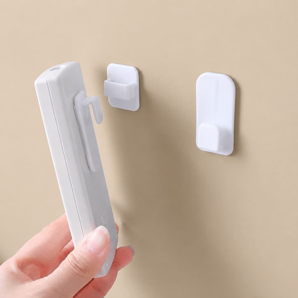 Kit 2 Pares Gancho Suporte Controle Remoto Ar Condicionado com Adesivo Dupla Face