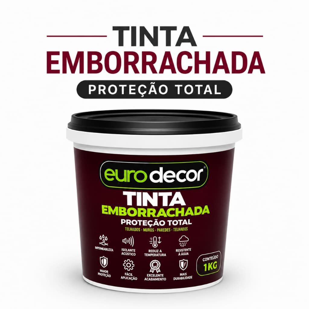 Tinta Emborrachada Premium 1Kg Eurodecor - Envio Imediato