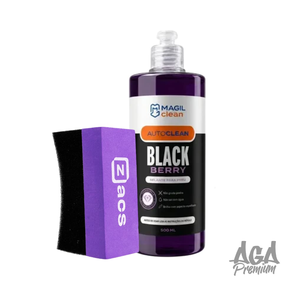 Magil Clean Black Berry 500ml - Selante de Pneu, Pneu Pretinho Brilhoso Hidrorrepelente a Água, Alta Dubrabilidade
