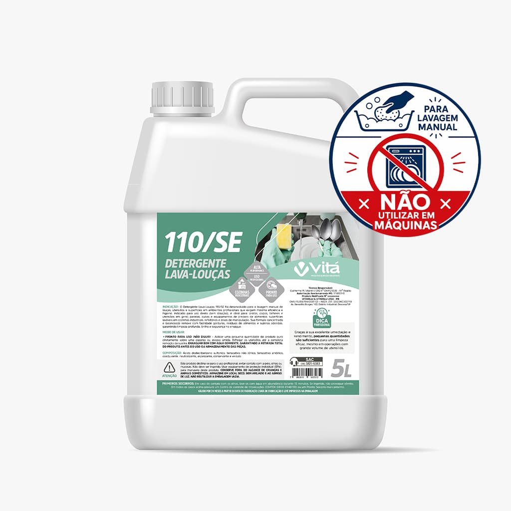 Detergente Para Louças 5L Uso Profissional Alta Eficiência Certificado ANVISA
