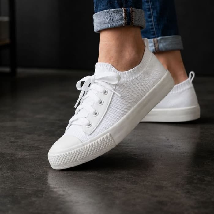 Tênis Meia Feminino Casual Calce fácil Confortável Flexível Branco Trabalho