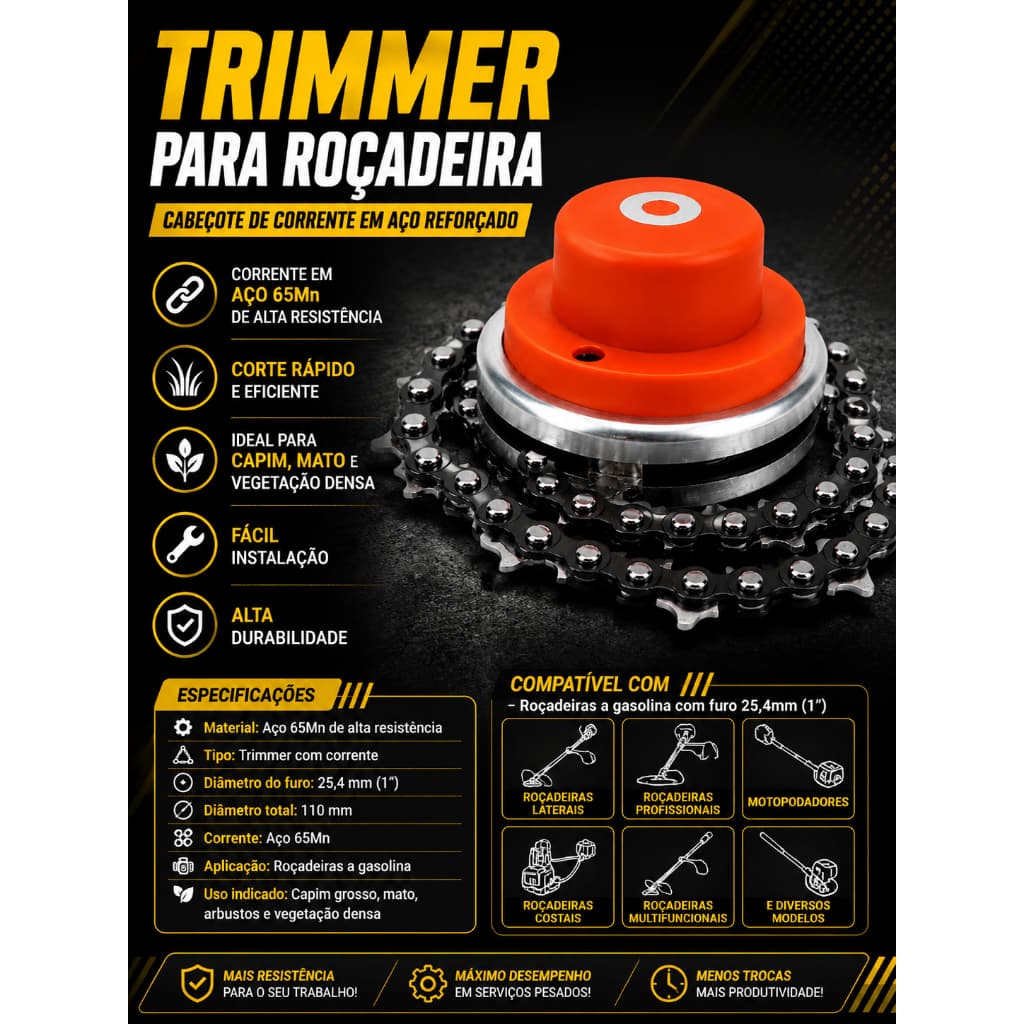 Disco De Corrente Trimmer Lâmina Universal Para Roçadeiras