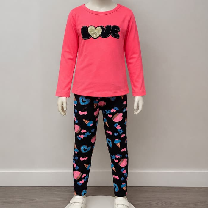 Kit 2 Conjunto Infantil Feminino Legging Inverno - Tamanho 2