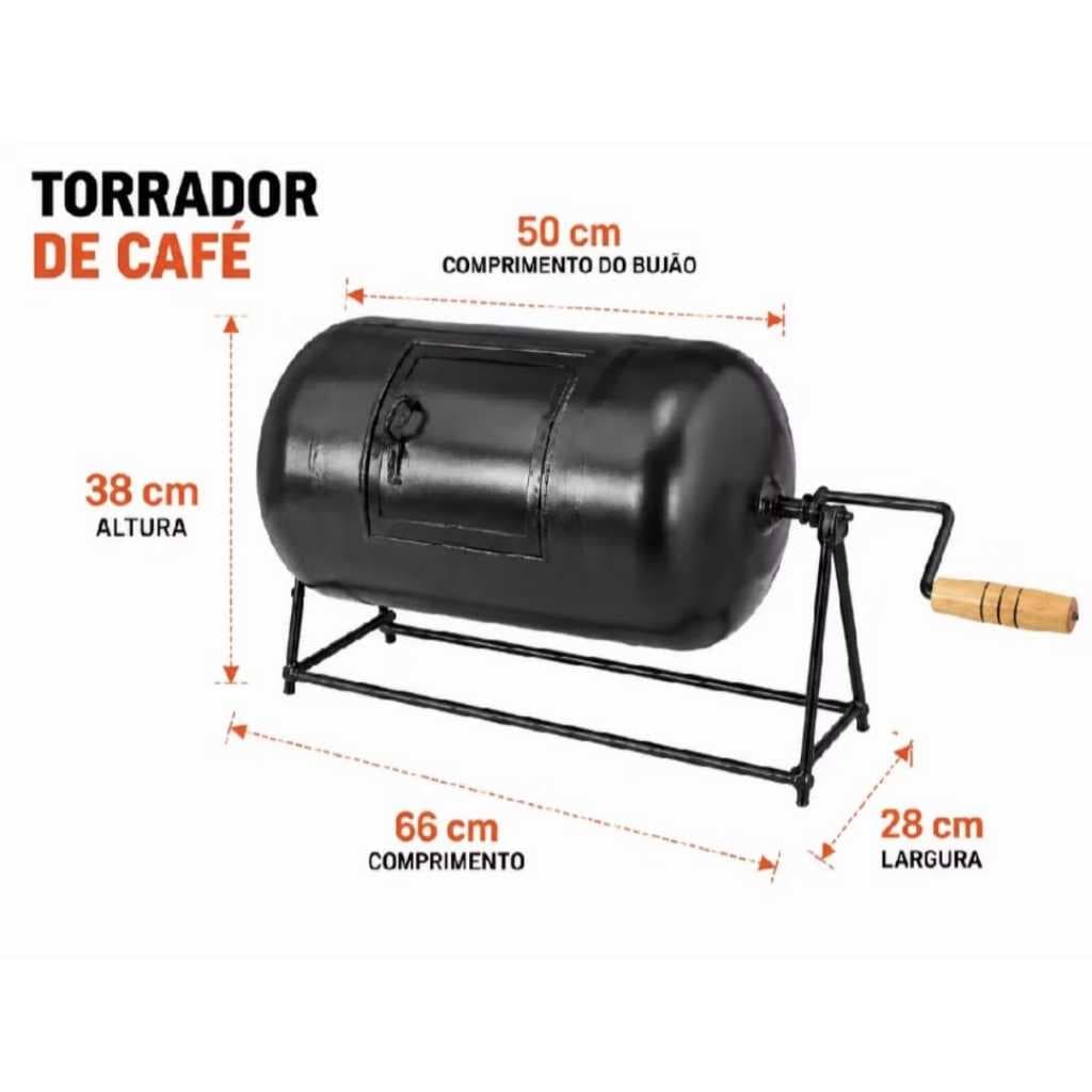 Torrador de café manual preto de aço galvanizado CRP