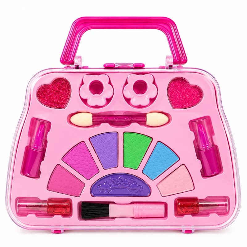 Maleta de Maquiagem Infantil Kit de Beleza com Acessórios Brinquedo Menina